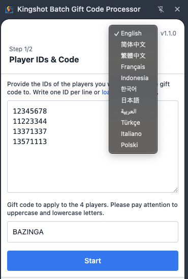 Multi-language support